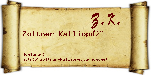 Zoltner Kalliopé névjegykártya